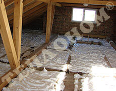 Фото утепление чердака заливным пенопластом экоизол - ТЕПЛОНОМ™