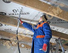 Фото утепление крыши  между стропилами заливным пенопластом экоизол - ТЕПЛОНОМ™